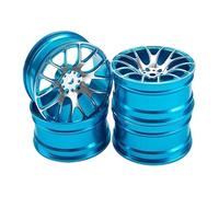 Mozzi ruota RC in lega di alluminio da 4 pezzi, lavorati a CNC, leggeri e resistenti, for Tamiya TT-01 TT-02 XV-01 for HSP for auto HPI 1/10(Blauw)