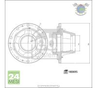Mozzo cuscinetto ruota Febi Posteriore per ERF ECM MAN F2000 E2000 M90 F90 M