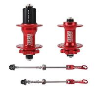 Mozzo Per Bicicletta MTB 28 32 Fori Sgancio Rapido Lega di Alluminio Disc Brake Bike Hub Cuscinetto Anteriore E Posteriore Hub Set Compatibile 8 9 10 11 velocità (Color : Red 32H)