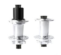 Mozzo per mountain bike in lega di alluminio con 4 cuscinetti, freno a disco a 32 fori, adatto per asse anteriore a 6 bulloni da 44 mm, 15 x 100 mm, posteriore 12 x 142 mm (argento)