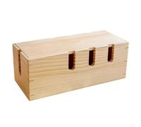 Mozzo portaoggetti in legno per dispositivi con cavi e set top box, design semplice e pulito per un'organizzazione efficiente dello spazio di lavoro (marrone chiaro)