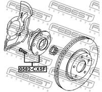 Mozzo ruota Assale anteriore 0582-CX5F FEBEST per MAZDA 3 Tre volumi CX-5 3