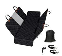 Mozzoom X-Large Waterproof Dog Car Hammock with Mesh Window, Scratchproof Back Seat Cover for Dogs, Durable Car Seat Protector for Truck and SUV (Black, 60" W x 64" L)