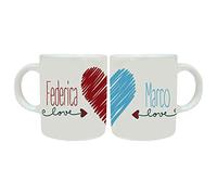 MP CREATIVE SRL Coppia Tazze Mug Personalizzate, 11 fl. Oz