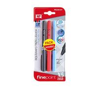 MP PE240-01 - Confezione da 3 penne a inchiostro liquido, colore: nero, blu e rosso