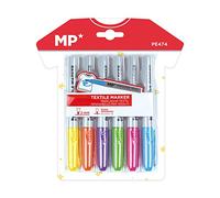 MP - Pennarello Textil - Pennarello per disegnare e scrivere su tessuti - 6 colori assortiti