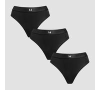 MP Women's Mid Rise Bikini Brief (3 Pack) - Black - XL