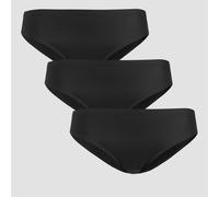 MP Women's Mid Rise No VPL Bikini Brief (3 Pack) - Black - S