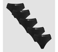 MP Women's Mid Rise Thong (5 Pack) - Black - XL