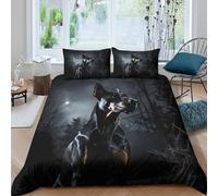 MPASHJHCV Stampa 3D Doberman standing Copertura per letto Microfibra Biancheria per letto Con federa Raffinato Fodera copriletto Squisito per coppie vicine genitori Super king（260x220cm）
