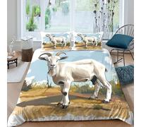 MPASHJHCV Stampa 3D Goat standing Copertura per letto Microfibra Biancheria per letto Con federa Prezioso Fodera copriletto Bello per coppie genitori amici Super king（260x220cm）
