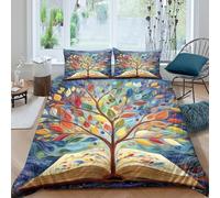 MPASHJHCV Stampa 3D Tree of Knowledge Copertura per letto Microfibra Biancheria per letto Con federa Leggero Fodera copriletto Lavabile per studenti giovani adulti Super king（260x220cm）