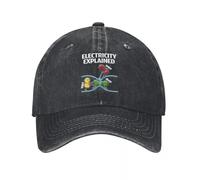 MPBGAOGP Cappello da Baseball Uomo,Divertente Elettricista ELETTRICITÀ SPIEGATO Demin cap Cappelli da Uomo Leggeri Berretto da Baseball per Gli Uomini,Regali per colleghi di Lavoro