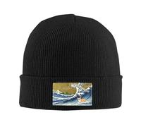 MPBGAOGP Cappello Donna Corgi Dog Surf La Grande Onda Maglieria Caps per Donna Uomo Berretti Autunno Inverno Cappello Hip Hop Melon cap Regali Amica