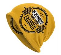 MPBGAOGP Sii più Forte delle tue Scuse Skullies Berretti Berretti Cappello a Maglia Caldo Invernale Bodybuilding per Adulti Palestra Cappelli motivazionali Bonnet