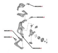 MPBS 46019120-00/80SHA Supporto, Braccio oscillante per CITROËN,PEUGEOT