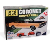 MPC 1968 Dodge Coronet Convertible w/Trailer 1:25 Scale Model Kit