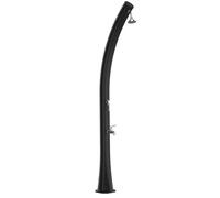 MPC Doccia Piscina Nera in Polietilene HD con Riscaldamento Solare Altezza 226 cm Serbatoio 25 Litri Lavapiedi e Rubinetti in Ottone Modello Rio