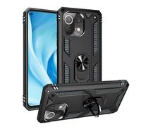 MPD Cover per Xiaomi Mi 11 Lite 4G/5G/5G NE con Girevole Anello 360 Gradi Custodia Magnetica Antiurto Rigida Resistente Protettiva Case Bumper Ring (Xiaomi Mi 11 Lite, Nero)
