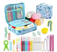 MPEIPILA Kit Uncinetto, Kit Amigurumi Principianti, Kit Uncinetto Professionale Completo, Set Uncinetto per Bambini con Filato, Includi Uncinetti Ergonomici 0,6 mm a 6 mm, Caso e Uncinetto Accessor