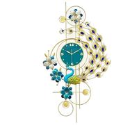 MPENGOZ Orologio da Parete Decorativo Moderno con Pavone, Orologio da Parete con Pavone, Grande Orologio Decorativo con Pavone, Orologi da Parete silenziosi Senza ticchettio per