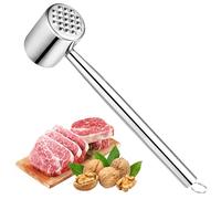MplehDa Batticarne in acciaio inox, martello per carne, tritatutto double face, lavabile in lavastoviglie per cotolette, bistecca, manzo, pollo, lavabile in lavastoviglie