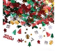 MplehDa Coriandoli Decorazione natalizia, 500 pezzi Decorazione per la tavola di Natale, coriandoli Fiocco di neve Renna di Babbo Natale Decorazione per la tavola di Natale Coriandoli