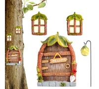 MplehDa Miniatura Fata Giardino Porta Giardino Porta Fata Giardino Porta e Finestra per Alberi Vintage Mistero Fata Casa Piante Glow in The Dark Miniatur Porta Fata per Tronco d'Albero