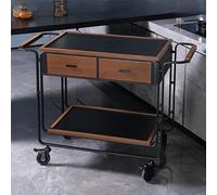 MPLFHSYOS Carrello portautensili mobile in acciaio inossidabile a 2 e 3 livelli con 4 ruote bloccabili, carrello multiuso mobile for garage, officina, magazzino e organizzazione(C)