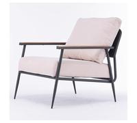 MPLFHSYOS Comode poltrone imbottite in pelle/cotone lino/tessuto tecnico/lana d'agnello, sedia con accento singolo con gambe in metallo, for mobili da soggiorno(F)