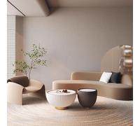 MPLFHSYOS Divani ad arco, divani marroni creativi dalla forma irregolare for negozi di abbigliamento, sedie for reception in uffici e aree relax di hotel(Set 1)