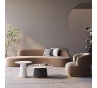 MPLFHSYOS Divani ad arco, divani marroni creativi dalla forma irregolare for negozi di abbigliamento, sedie for reception in uffici e aree relax di hotel(Set 5)