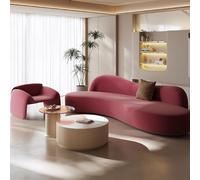 MPLFHSYOS Divani creativi ad arco dalla forma irregolare, divani rosso vino for soggiorni in famiglia, sedie da reception for negozi di abbigliamento e aree di sosta degli hotel(Set 1)