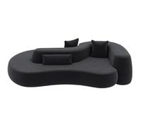 MPLFHSYOS Divano a due lati, divano di design irregolare for ufficio vendite, hall di hotel, reception, area relax, sedia for riunioni e trattative(Black,3.5m)