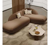 MPLFHSYOS Divano angolare dalla forma irregolare, divano marrone for hall di hotel, area di sosta for ufficio, reception, sedia for riunioni e trattative(320cm set)