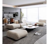 MPLFHSYOS Divano Componibile Modulare, Divano A L Moderno Rivestimento In Tessuto Chaise Longue Reversibile Pouf For Soggiorno Facile Da Montare(C)