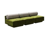 MPLFHSYOS Divano Componibile Modulare, Tessuto In Ciniglia, Divano For Camere Da Letto, Soggiorni E Appartamenti, Divanos Con Schienale Senza Braccioli, Seduta In Memory Foam(Green,3-person)