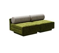 MPLFHSYOS Divano Componibile Modulare, Tessuto In Ciniglia, Divano For Camere Da Letto, Soggiorni E Appartamenti, Divanos Con Schienale Senza Braccioli, Seduta In Memory Foam(Green,2-person)