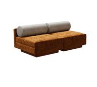 MPLFHSYOS Divano Componibile Modulare, Tessuto In Ciniglia, Divano For Camere Da Letto, Soggiorni E Appartamenti, Divanos Con Schienale Senza Braccioli, Seduta In Memory Foam(Caramel,2-person)