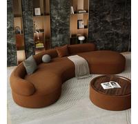 MPLFHSYOS Divano Di Forma Irregolare A Forma Di Arco Marrone, Divano Di Lusso Leggero for Ricevere Ospiti E Negoziare Nell'area Lounge Delle Hall Di Uffici E Hotel(Set a 2.8m)