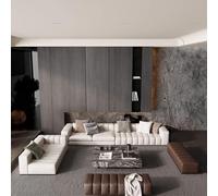 MPLFHSYOS Divano lineare con tasti di pianoforte, divano leggero di lusso e di alta gamma, sedia for reception e reception nell'area di sosta dell'ufficio e della hall dell'hotel(SET 3.4m)