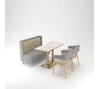 MPLFHSYOS Divano moderno imbottito, divano da pranzo, sedia semplice, divani da salotto con parete, set di mobili for ristoranti occidentali, bar e pasticcerie(Gold,4PCS)