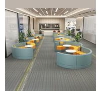 MPLFHSYOS Divano modulare creativo, divano da ufficio, tavolino da caffè e set di sgabelli rotondi, tessuto resistente e antigraffio, for libreria, sala lettura, scuola materna(A)