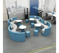 MPLFHSYOS Divano modulare creativo, divano da ufficio, tavolino da caffè e set di sgabelli rotondi, tessuto resistente e antigraffio, for libreria, sala lettura, scuola materna(E)