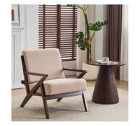 MPLFHSYOS Poltrona da divano in legno massello, poltrona con schienale stampato vintage, comode sedie con accenti imbottiti, for soggiorno, balcone e esterni(A)