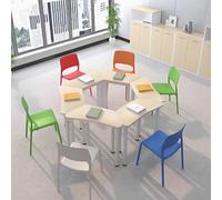 MPLFHSYOS Scrivania for studio e formazione for bambini - Set di tavoli modulari esagonali trapezoidali, mobili combinabili liberamente for lezioni private, aule d'arte(A2)