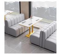 MPLFHSYOS Set di divani componibili modulari da pranzo, comodi divani imbottiti a forma di nuvola, divano in pelle grigio chiaro, for posti a sedere for sala da pranzo, salotto e caffetteria(D)