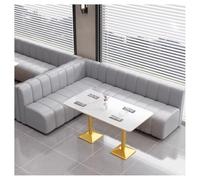 MPLFHSYOS Set di divani componibili modulari da pranzo, comodi divani imbottiti a forma di nuvola, divano in pelle grigio chiaro, for posti a sedere for sala da pranzo, salotto e caffetteria(F)