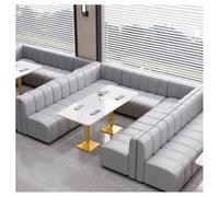 MPLFHSYOS Set di divani componibili modulari da pranzo, comodi divani imbottiti a forma di nuvola, divano in pelle grigio chiaro, for posti a sedere for sala da pranzo, salotto e caffetteria(H)