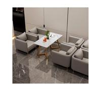 MPLFHSYOS Set di divani in pelle PU di alta qualità con tavolo, comodo divano profondo a forma di U con gambe in metallo, divanetto imbottito for soggiorno(B)